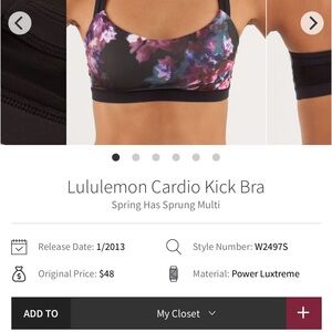 Lululemon Floral Sports Bra